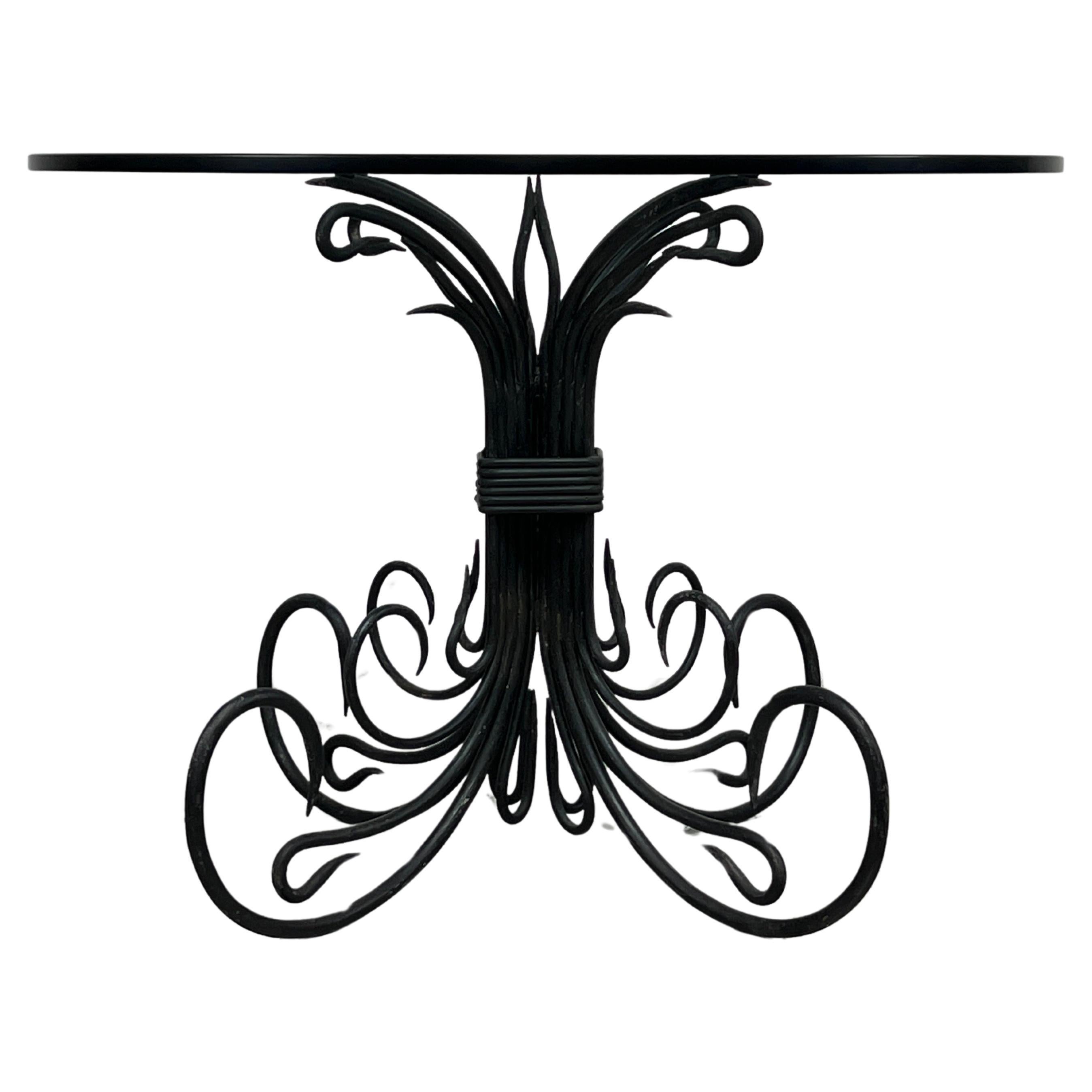 Iron and Glass Dining / Center table  For Sale