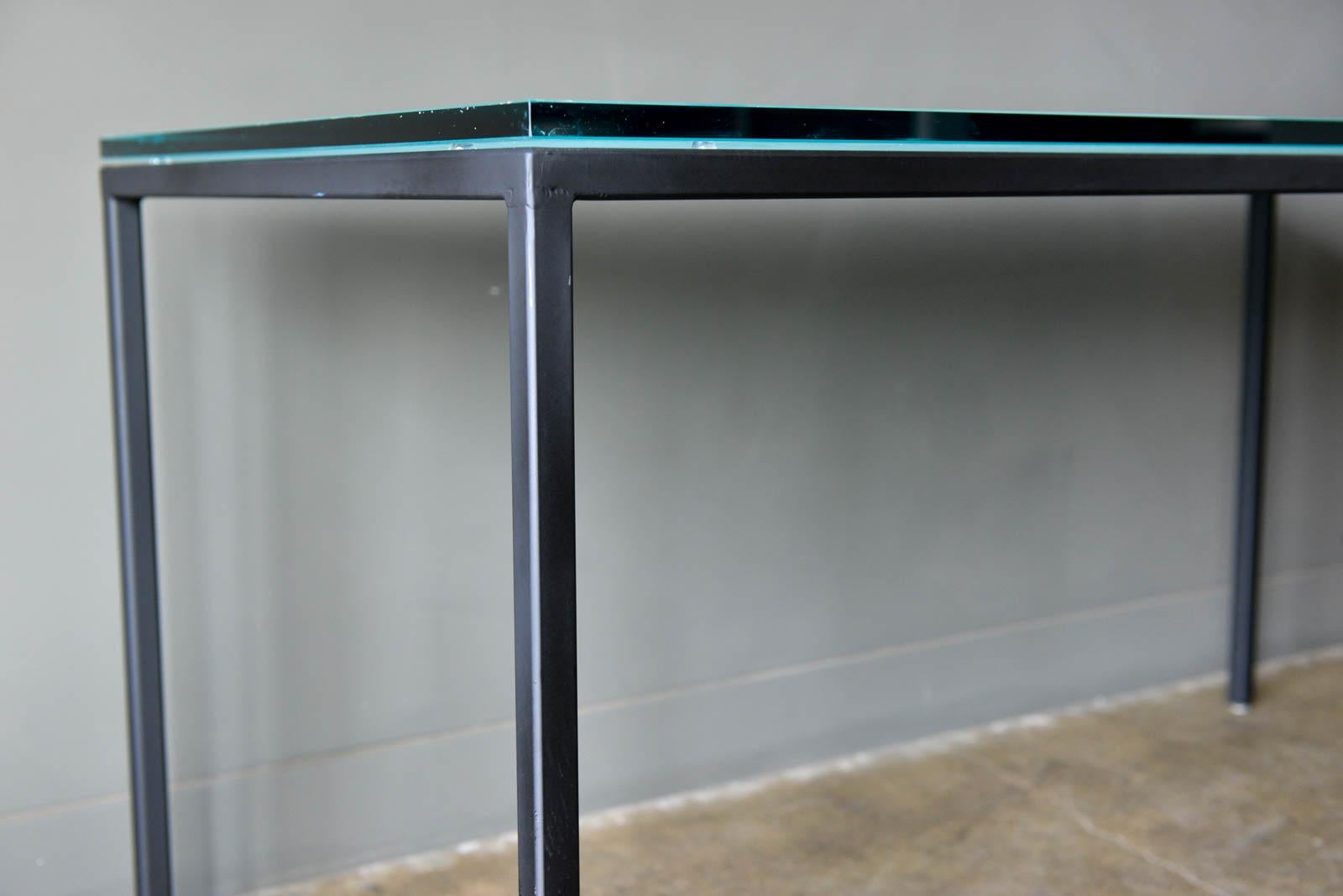 Mid-20th Century Iron and Glass Dining Table or Desk by Darrell Landrum for Avard NYC, 1950 For Sale