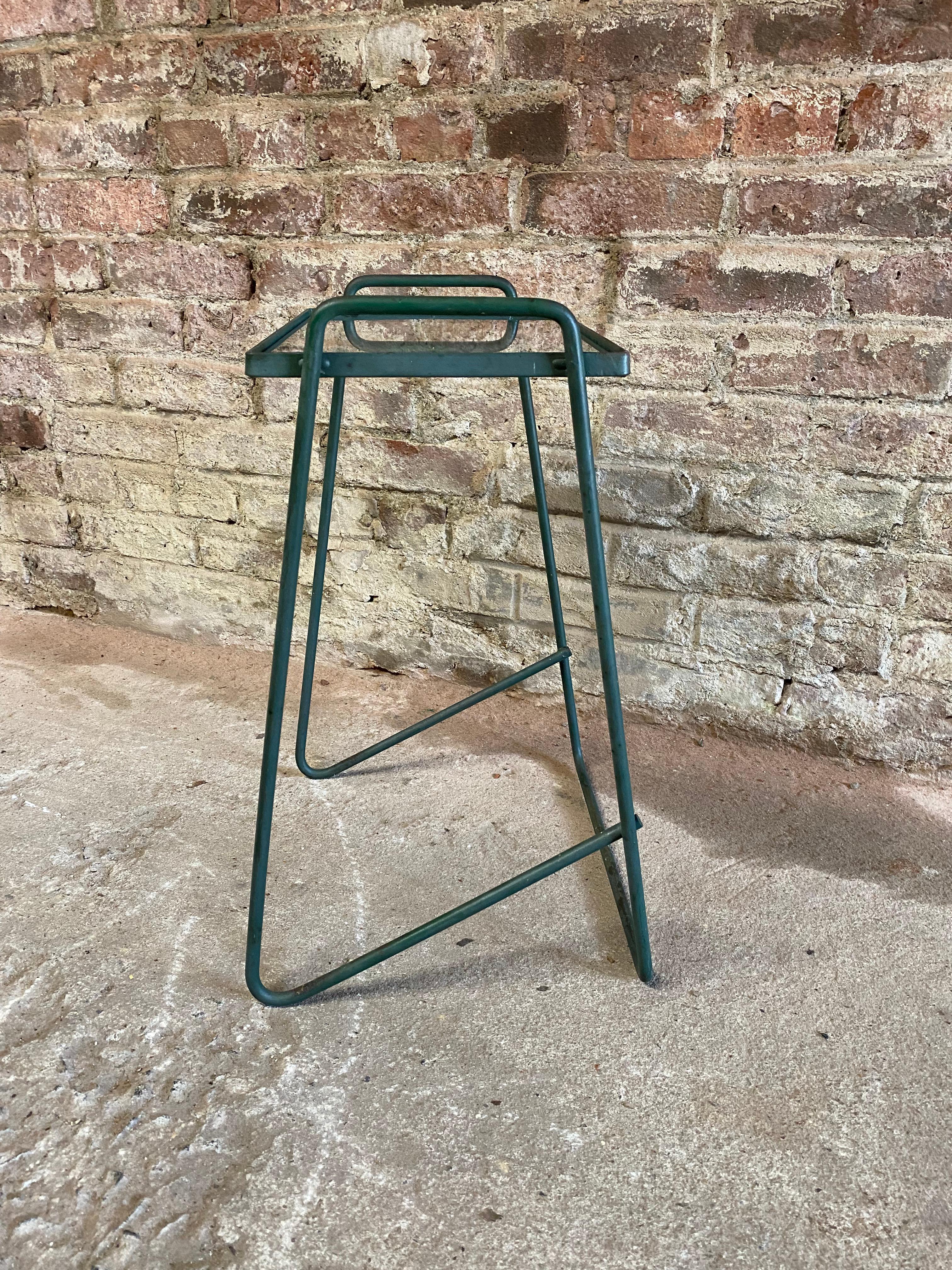 Iron and Glass Hairpin Leg End Table In Good Condition In Garnerville, NY
