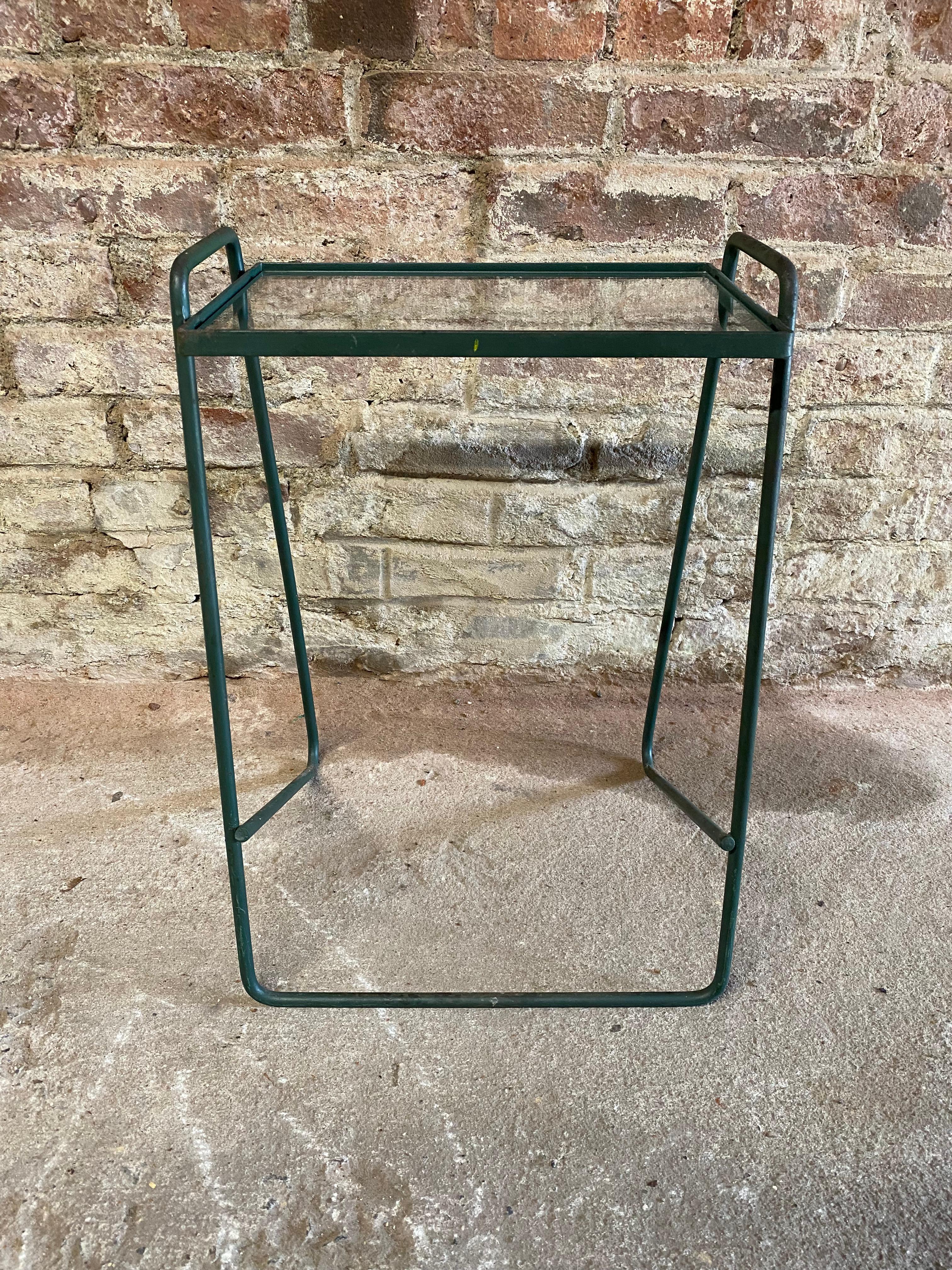 Iron and Glass Hairpin Leg End Table 1