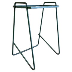 Iron and Glass Hairpin Leg End Table