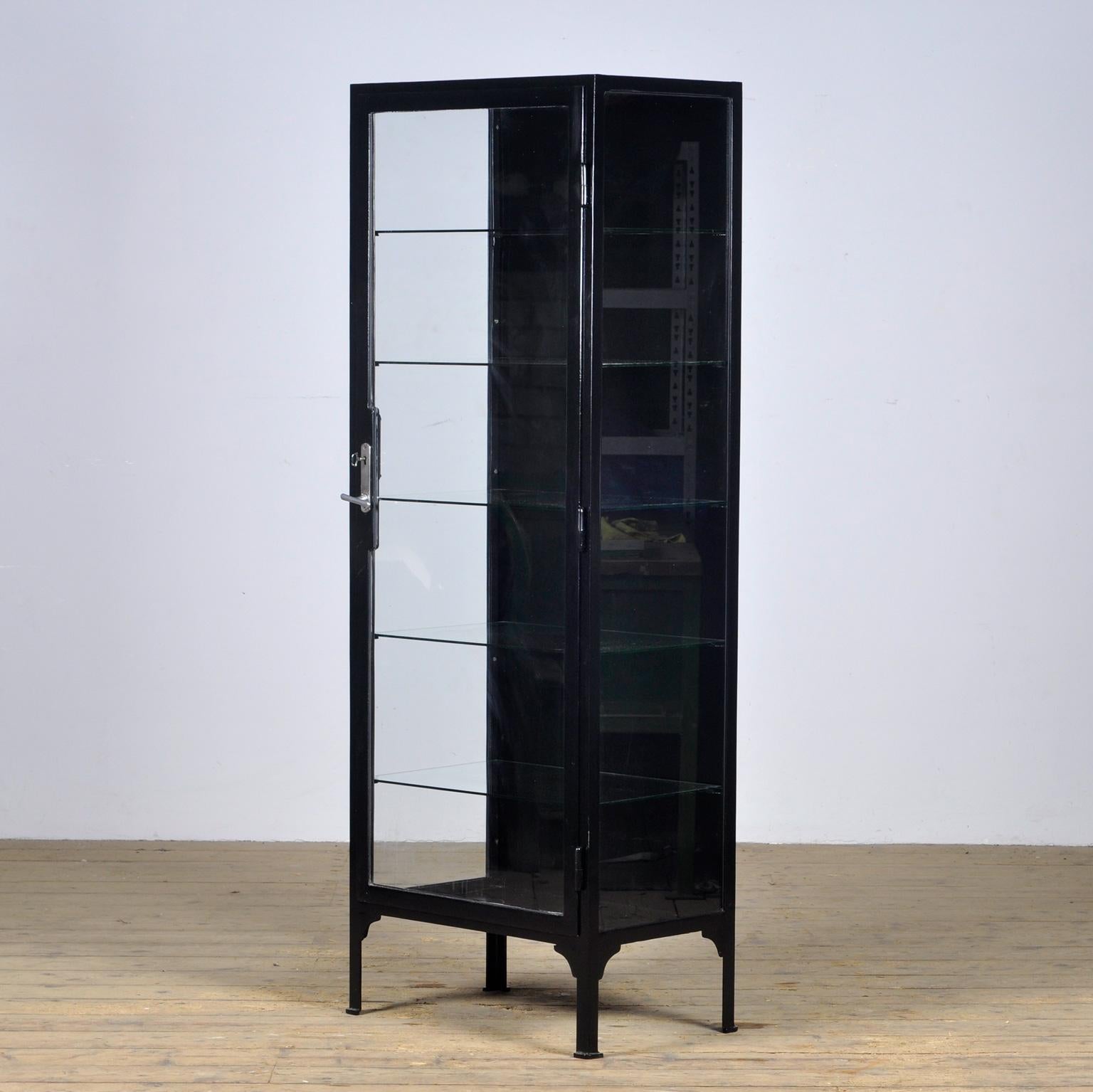 Hungarian Iron And Glass Medical Display Cabinet, 1930s