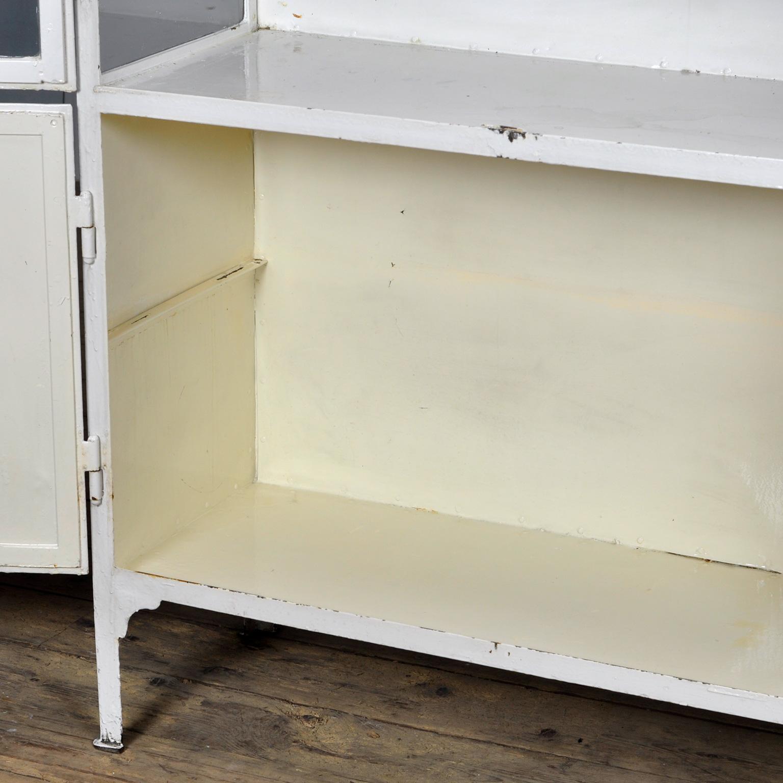 Mid-20th Century Iron and Glass Medical Display Cabinet, 1930s