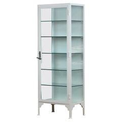 Iron and Glass Medical Display Cabinet, 1930s
