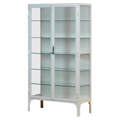 Iron and Glass Medical Display Cabinet, 1930s