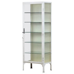 Iron And Glass Medical Display Cabinet, 1930s