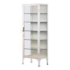 Iron And Glass Medical Display Cabinet, 1930s