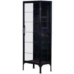 Iron And Glass Medical Display Cabinet, 1930s