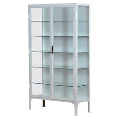 Iron And Glass Medical Display Cabinet, 1930s