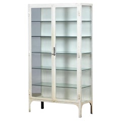 Used Iron And Glass Medical Display Cabinet, 1930s