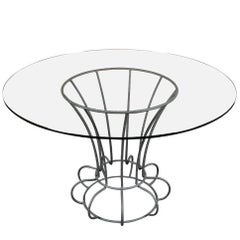 Iron and Glass Round Table by Rebar