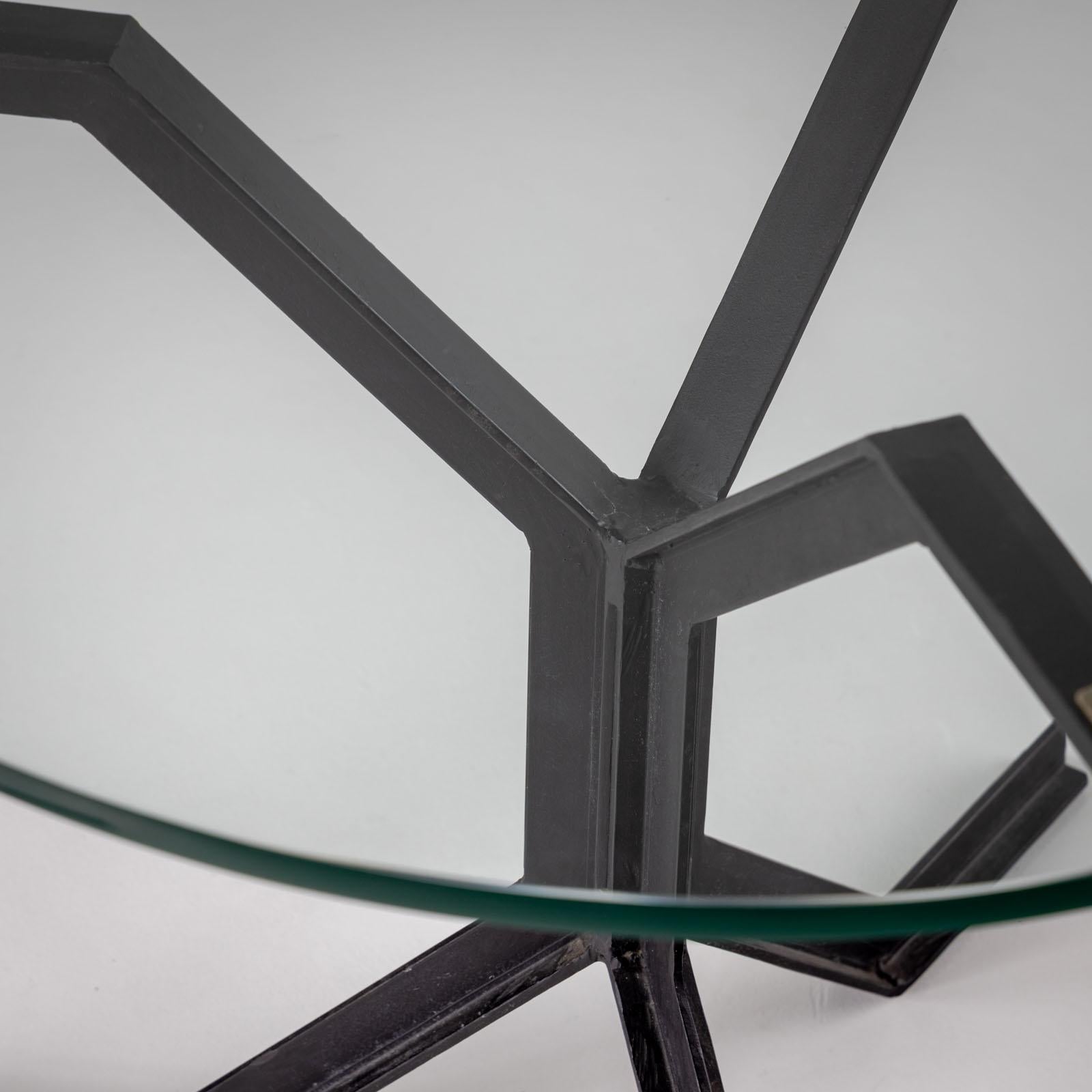 Modern Iron and Glass Side Tables, 20th Century For Sale