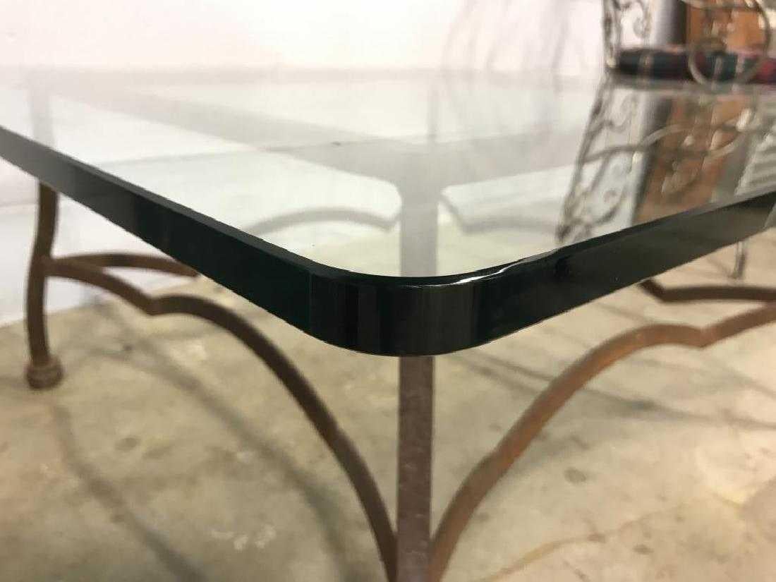 iron and glass square coffee table