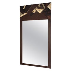 Miroir tribal ethnique en fer et corne, France, années 1970