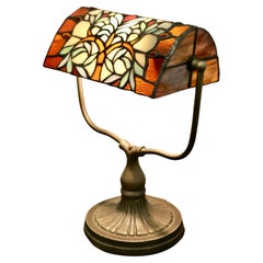 Retro Iron and Jewel Glass Tiffany Style Desk Lamp