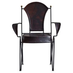 Iron and Leather Arm Chair