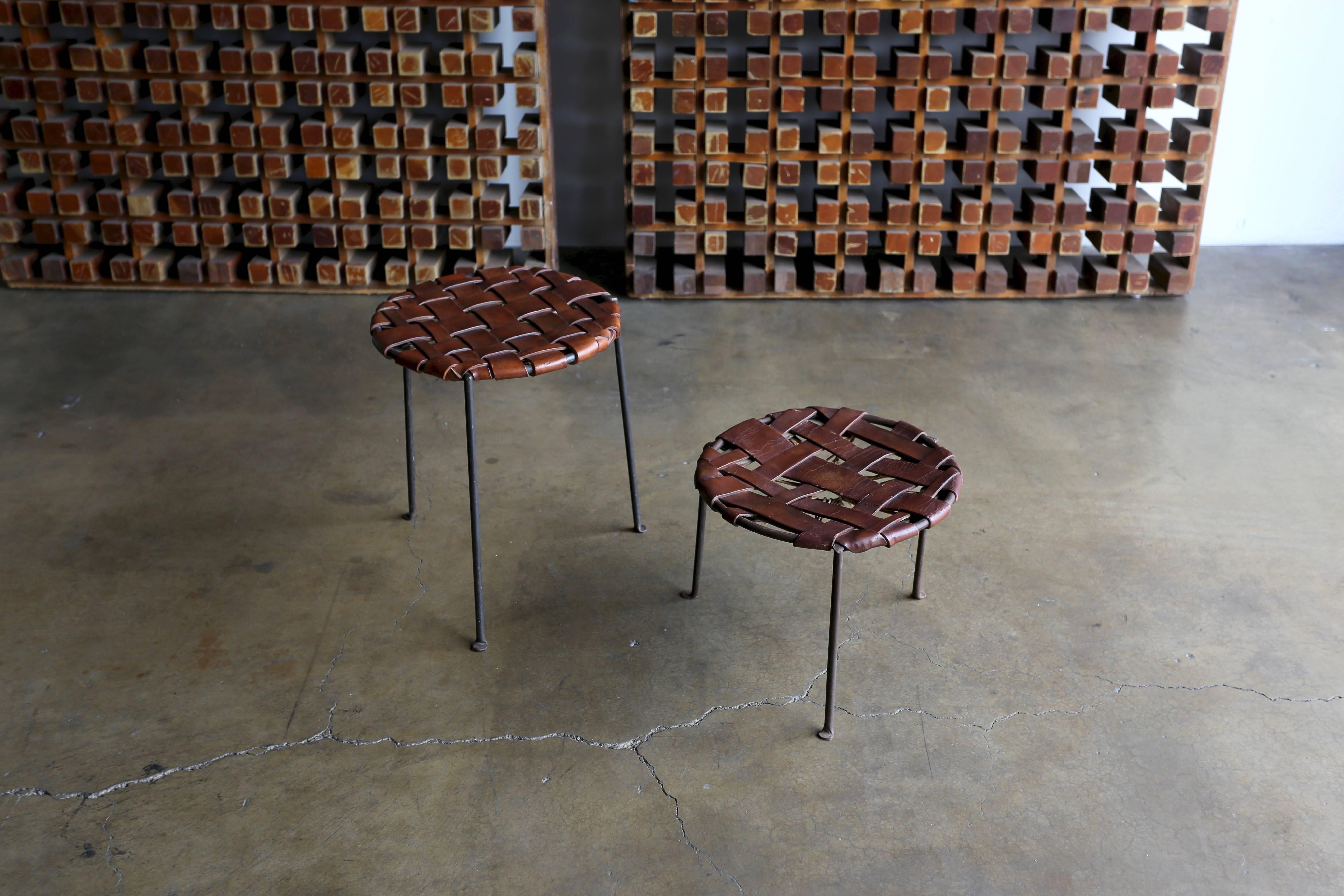 American Iron and Leather Stools by Lila Swift and Donald Monell