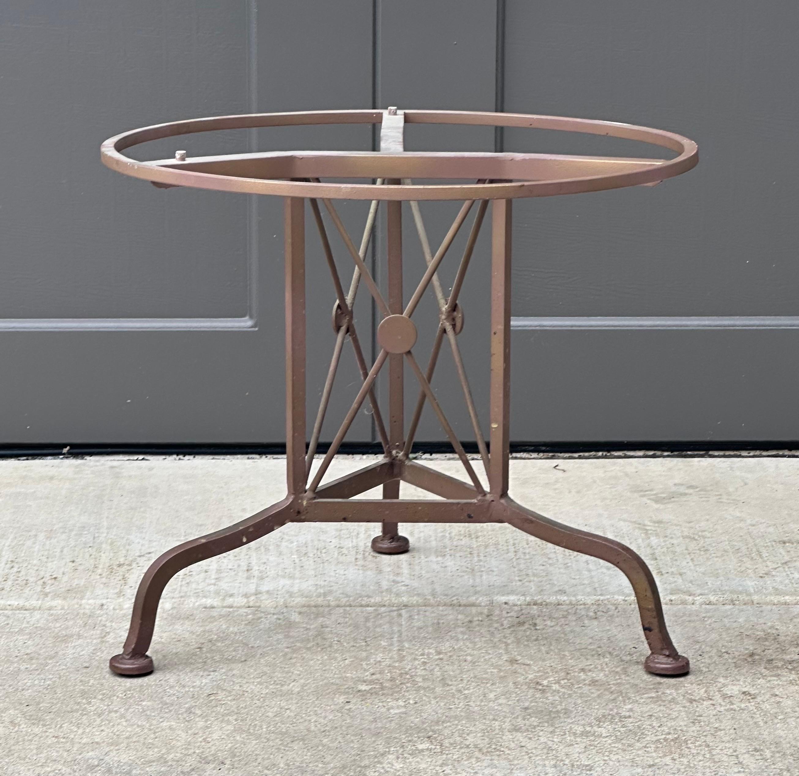 20th Century Iron and Marble Cedric Hartman Style Side Table For Sale