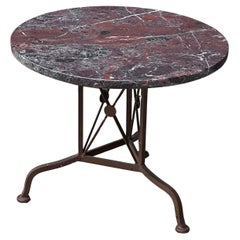 Vintage Iron and Marble Cedric Hartman Style Side Table