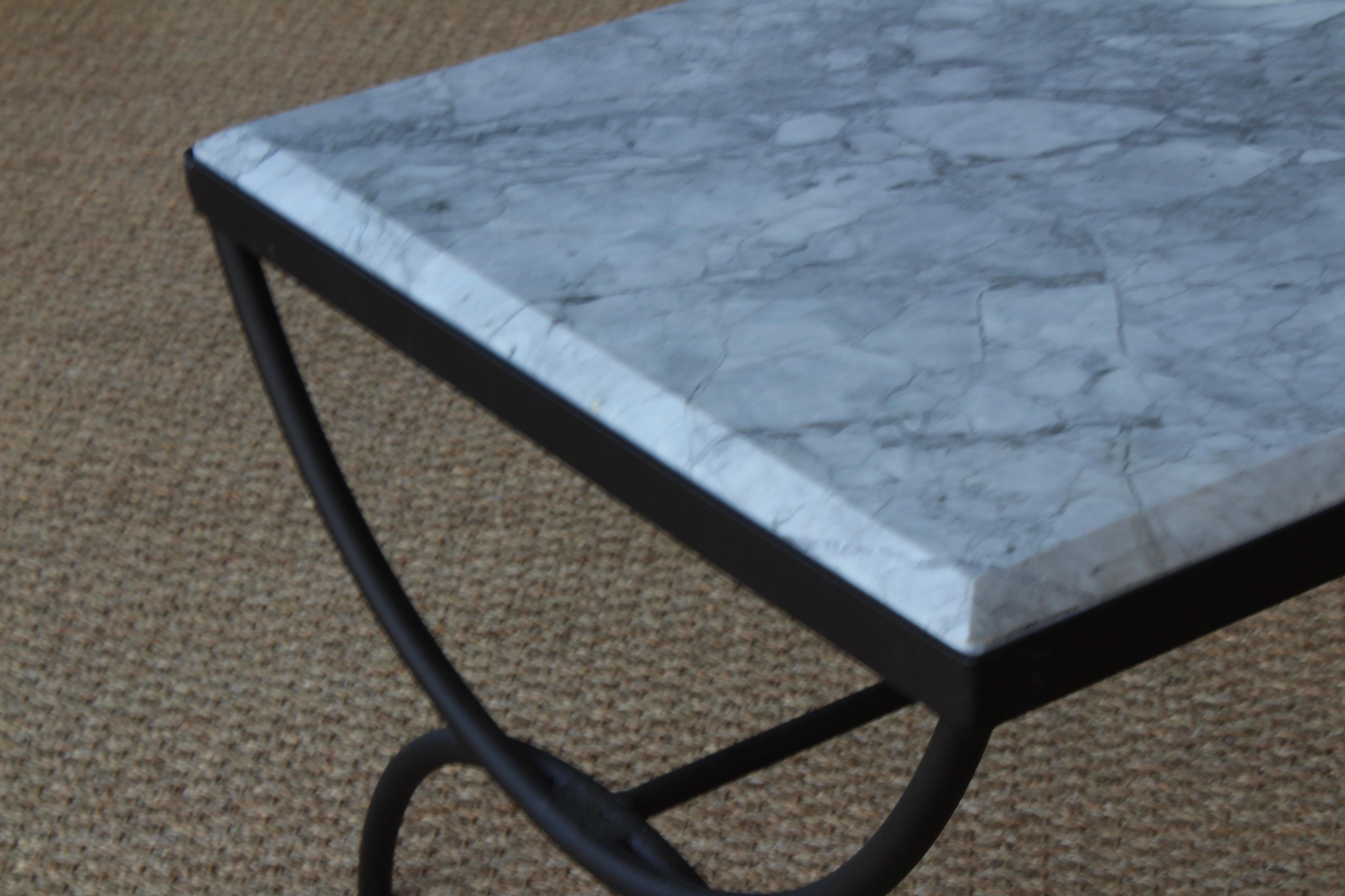 Mid-Century Modern Iron and Marble Coffee Table, U.S.A, 1950s