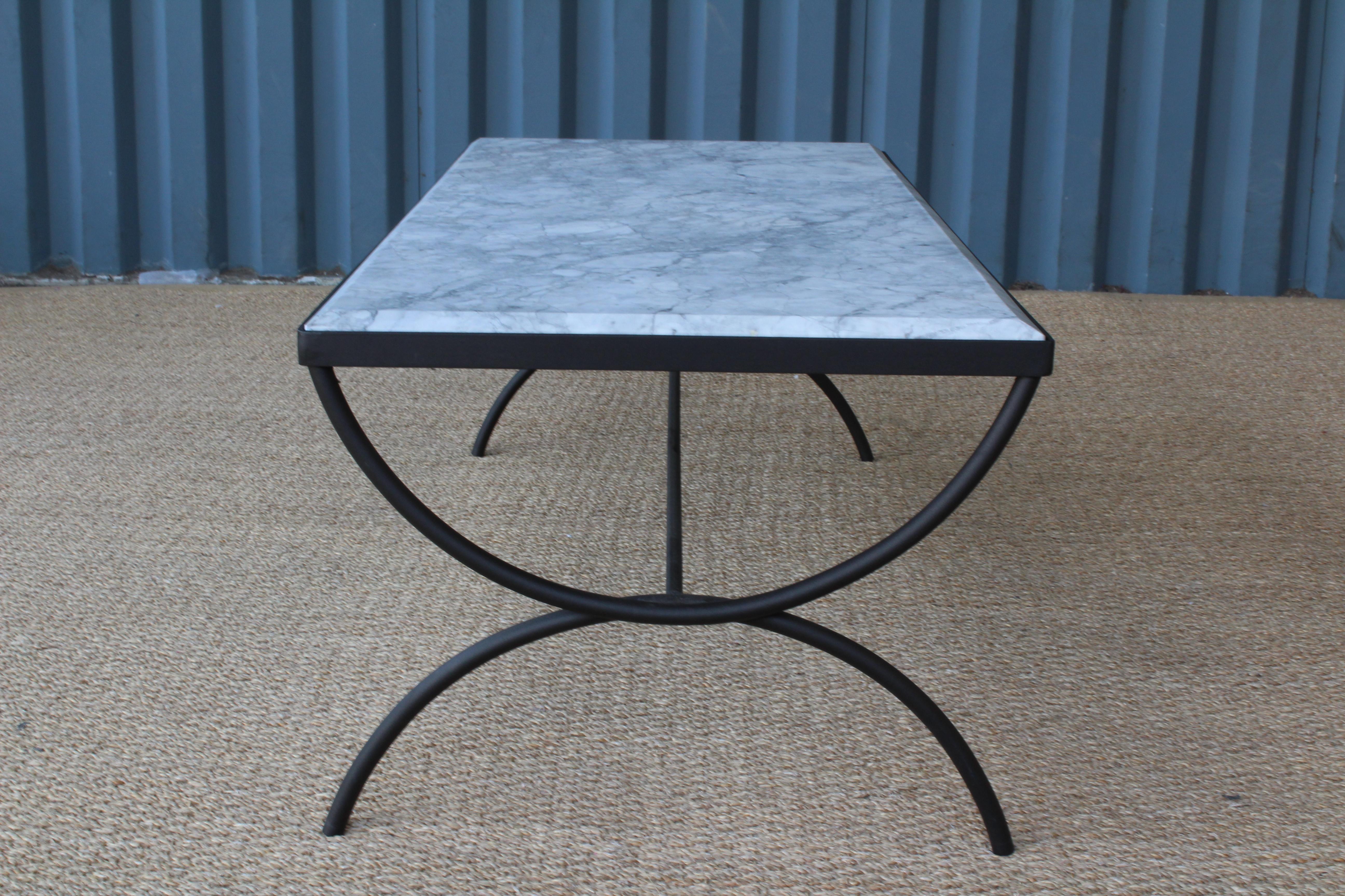 Iron and Marble Coffee Table, U.S.A, 1950s 2