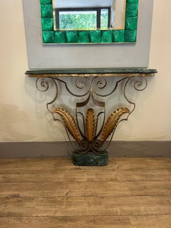Iron and marble console table by Pier Luigi Colli, Italy, Art Deco