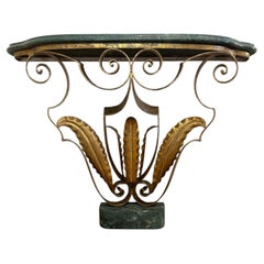 Iron and marble console table by Pier Luigi Colli, Italy, Art Deco