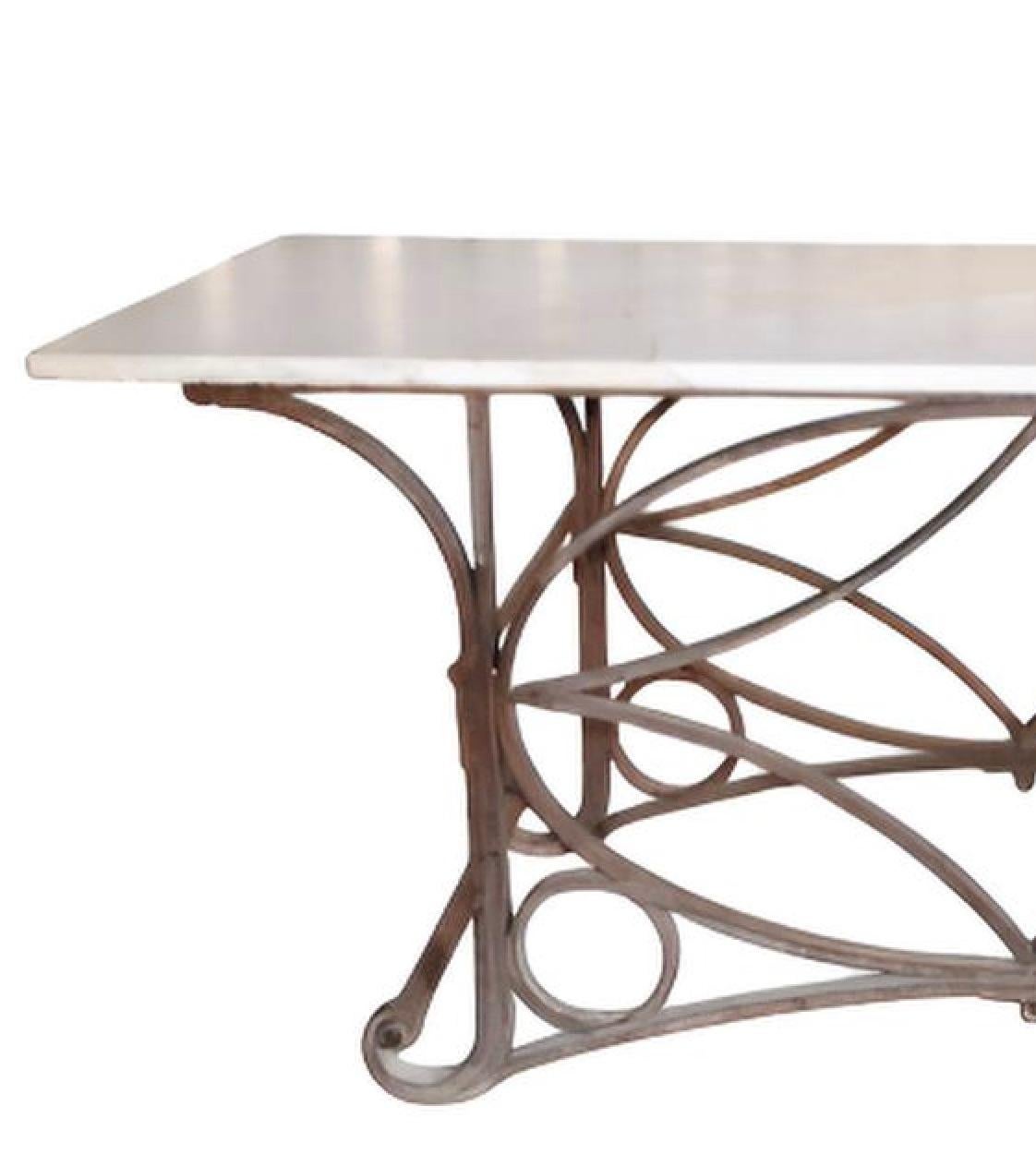 Art Nouveau Iron and Marble Console Vintage For Sale