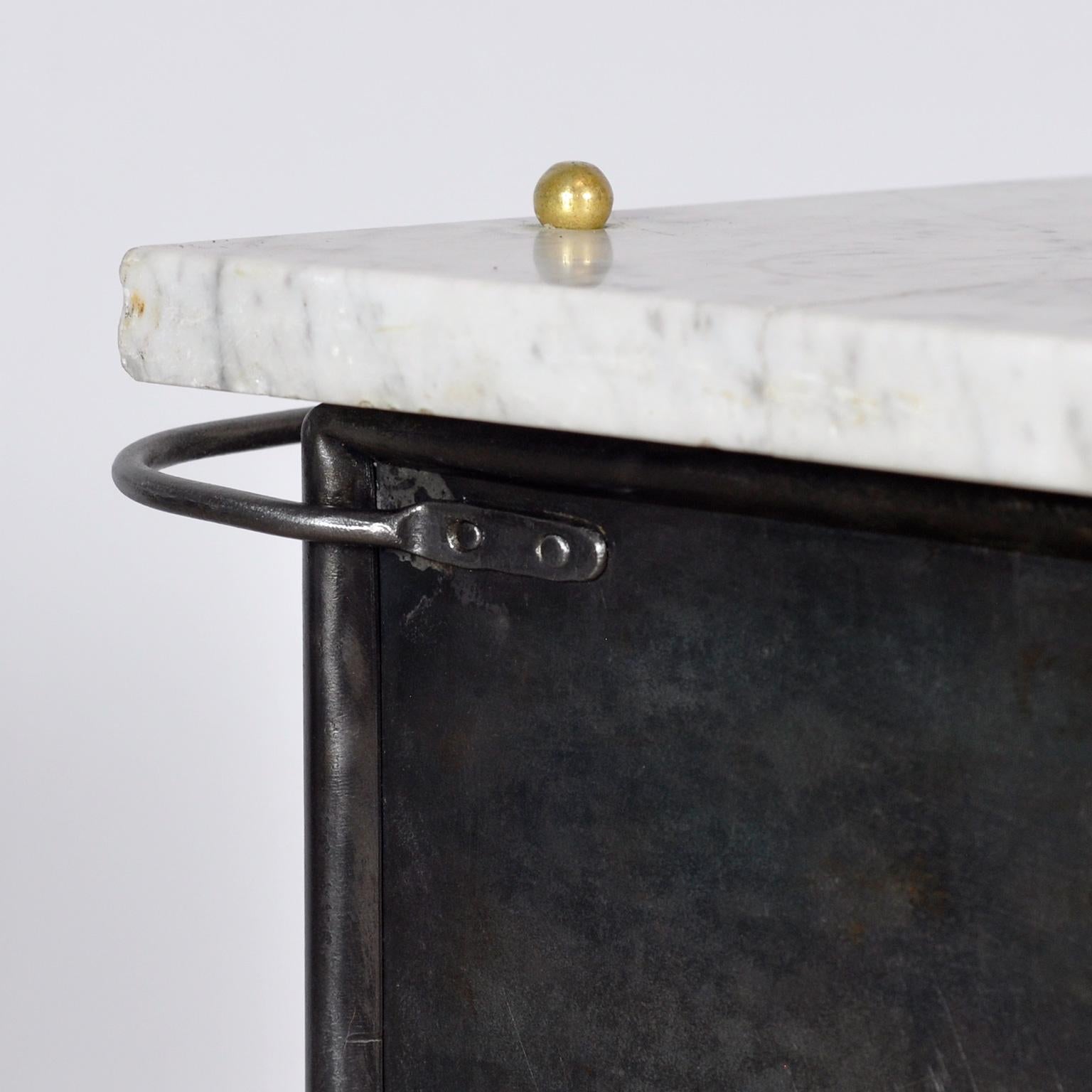 Iron and marble nightstand, 1910s 6