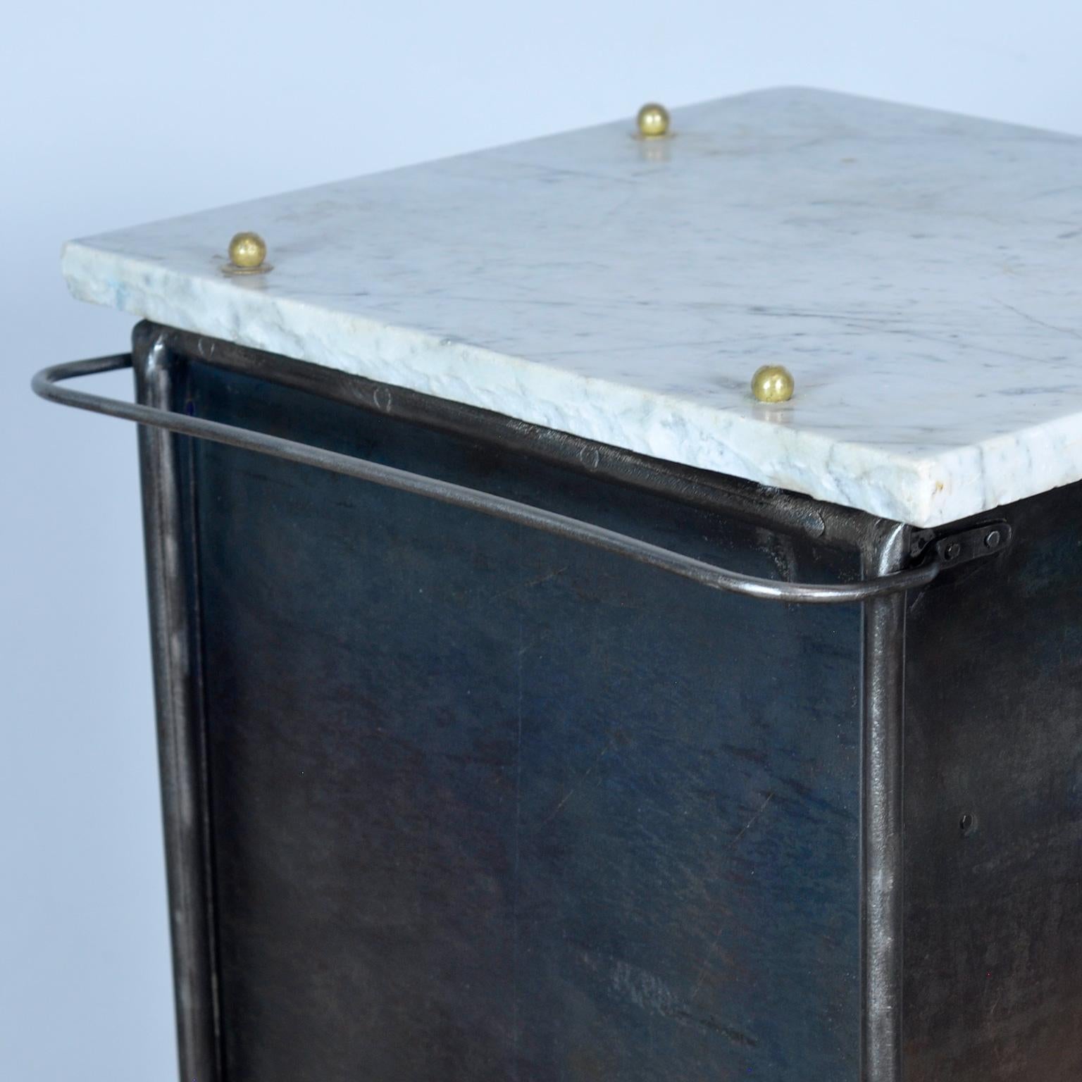 Iron and marble nightstand, 1910s 7