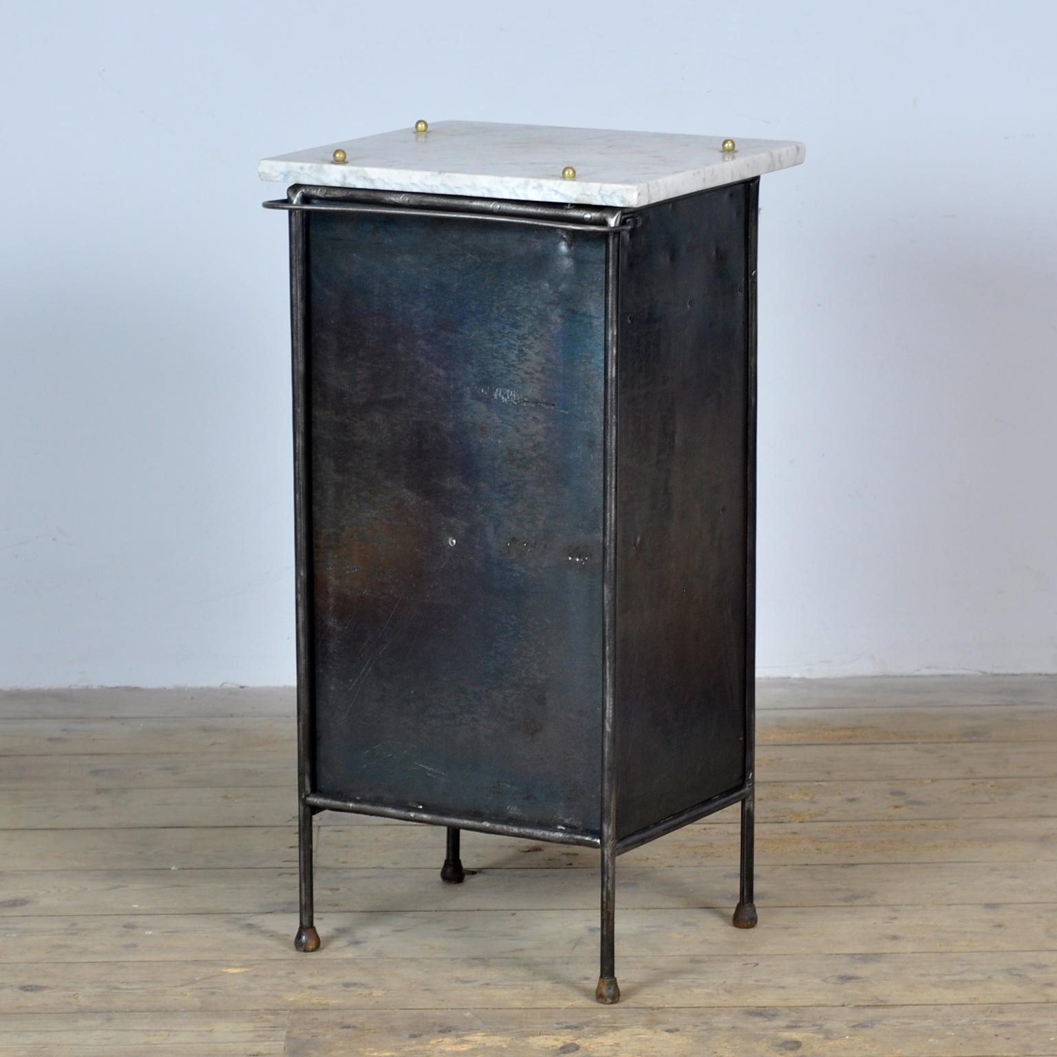 Early 20th Century Iron and marble nightstand, 1910s