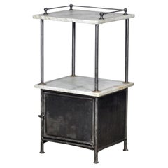 Iron and marble nightstand, circa 1920