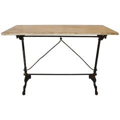 Antique Iron and Marble Patisserie Table