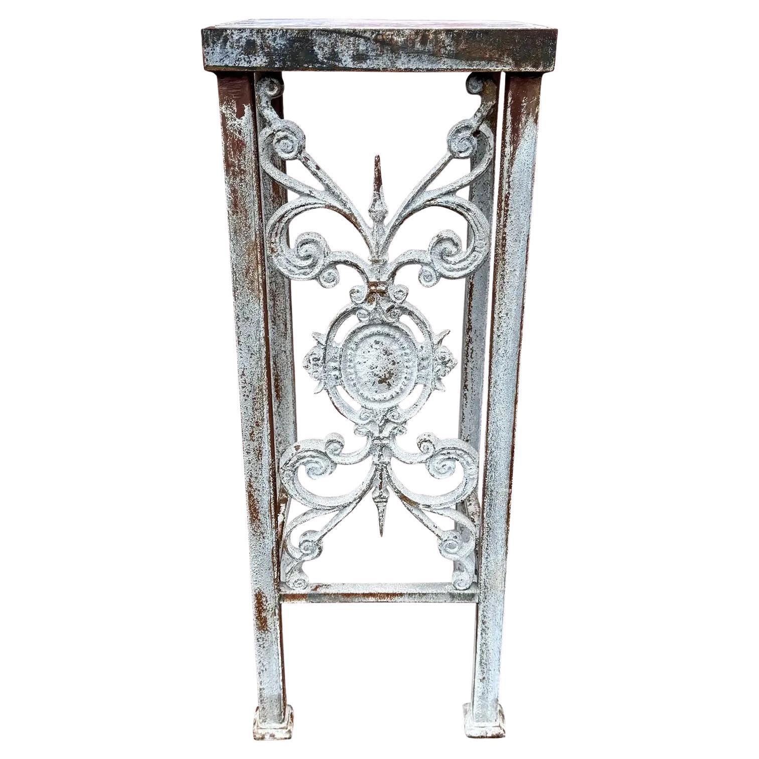 Iron and Marble Plant Stand