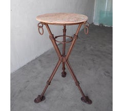 Iron and Marble Rustic High Pub Table