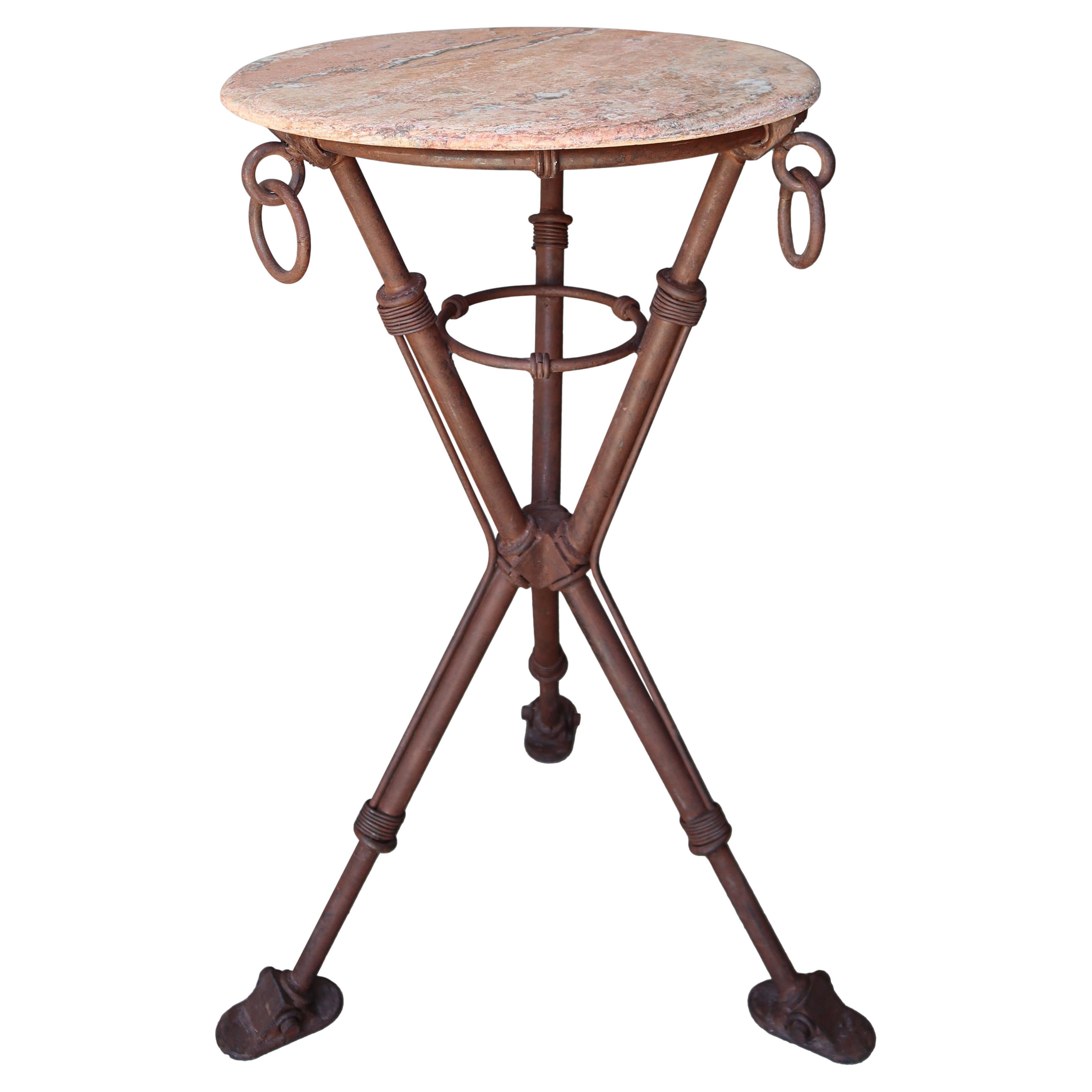 Iron and Marble Rustic High Pub Table