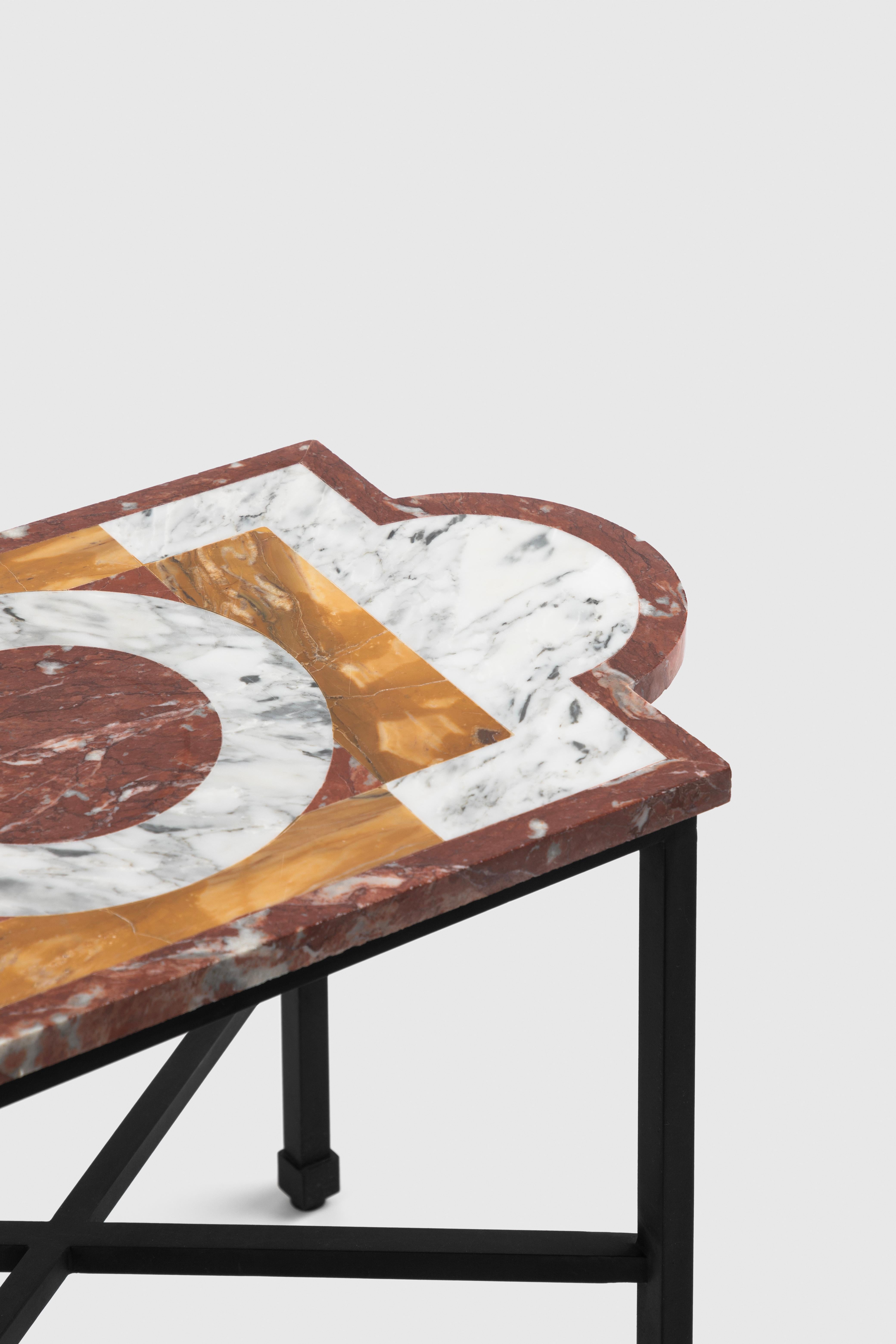 Mexicain Table d'appoint fer et marbre en vente
