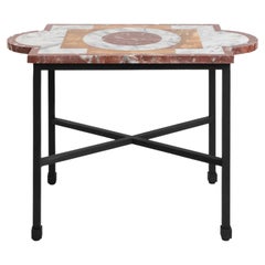 Iron and Marble Side Table