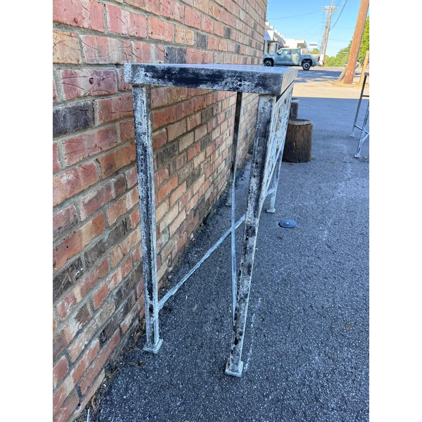 Iron and Marble Small Console Table For Sale 2