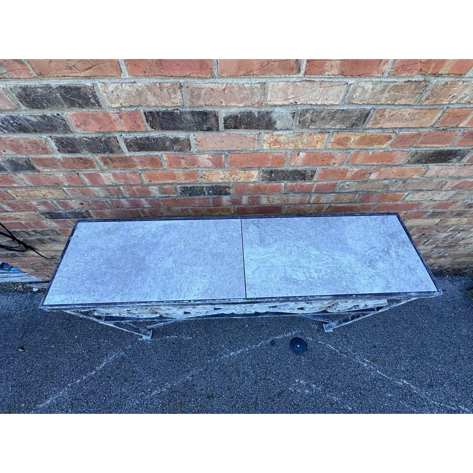 Iron and Marble Small Console Table For Sale 2