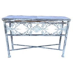 Iron and Marble Small Console Table