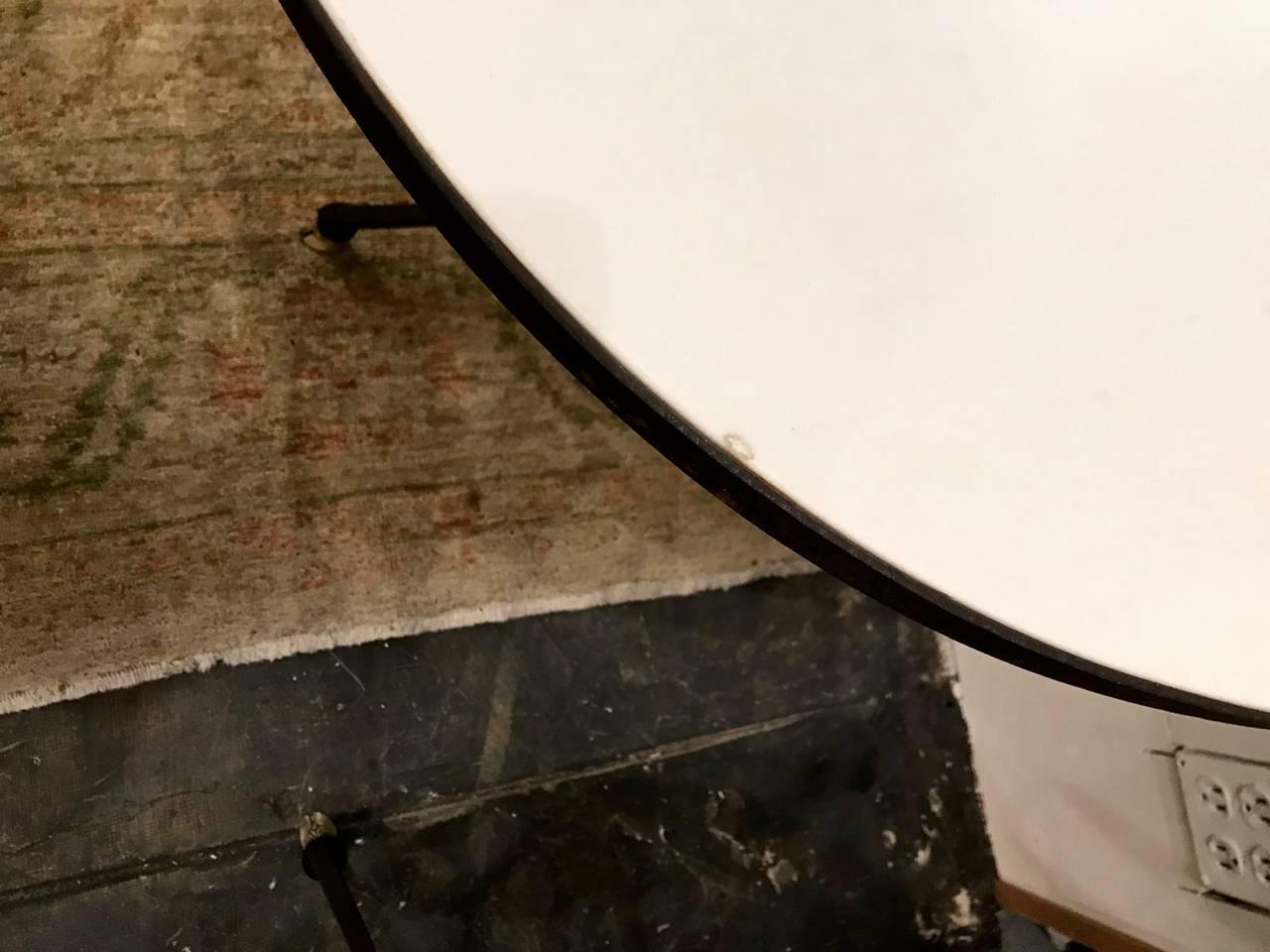 Iron and Marble-Top Gueridons or Side Tables, Pair In Good Condition In Pasadena, CA