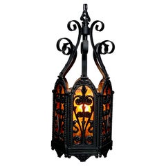Wrought Iron and Mica Lantern, American 1920's
