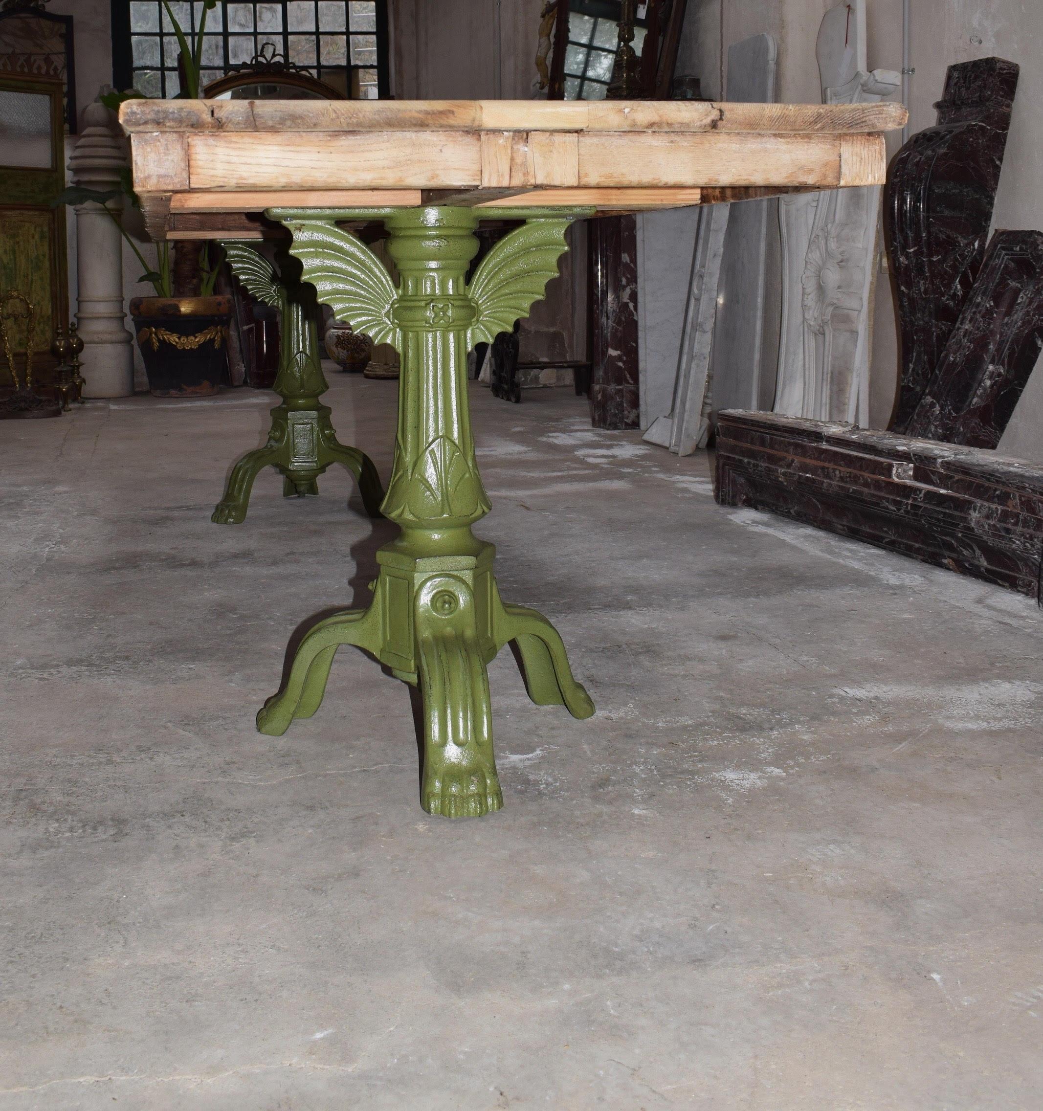 Iron and Oak Table For Sale 5