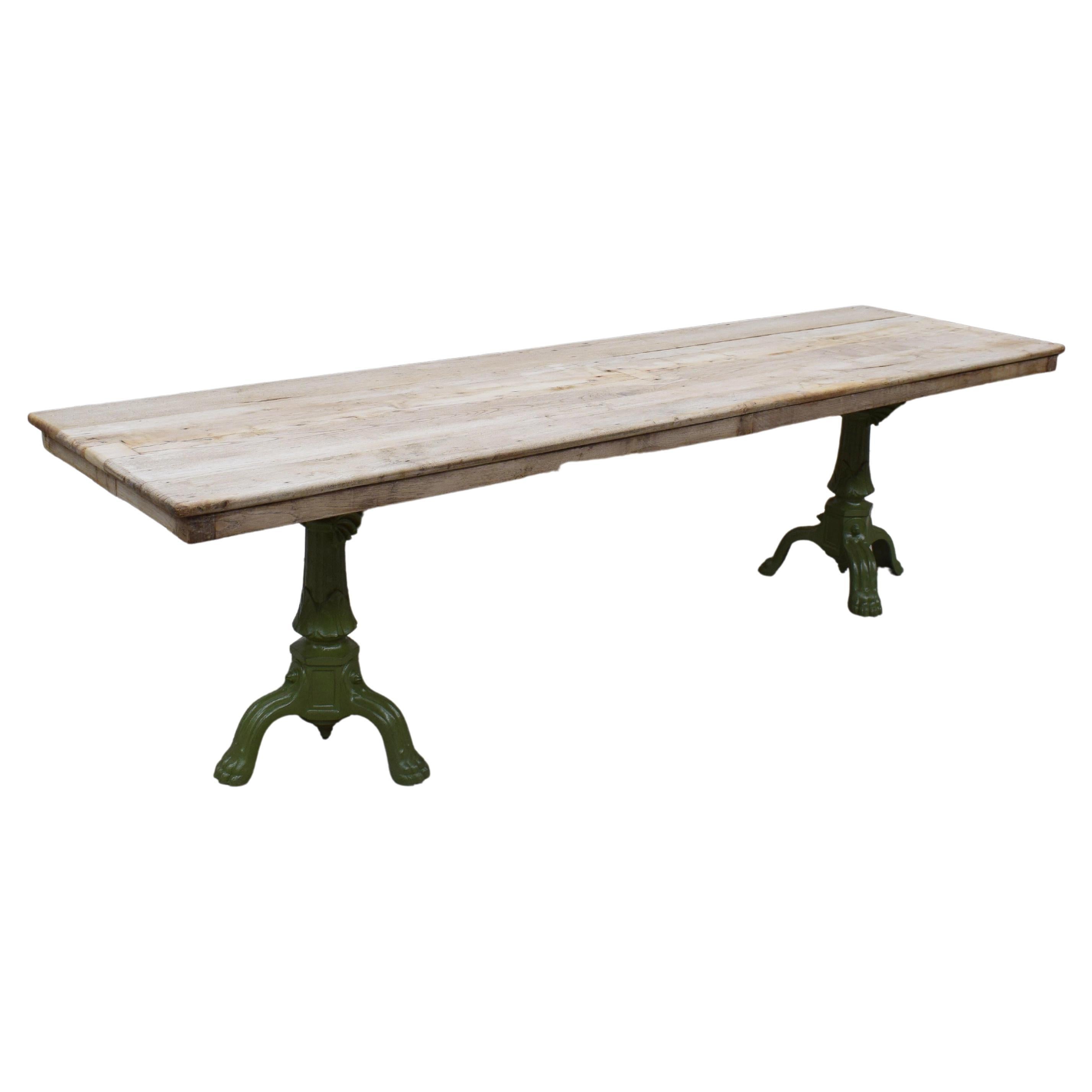 Iron and Oak Table For Sale