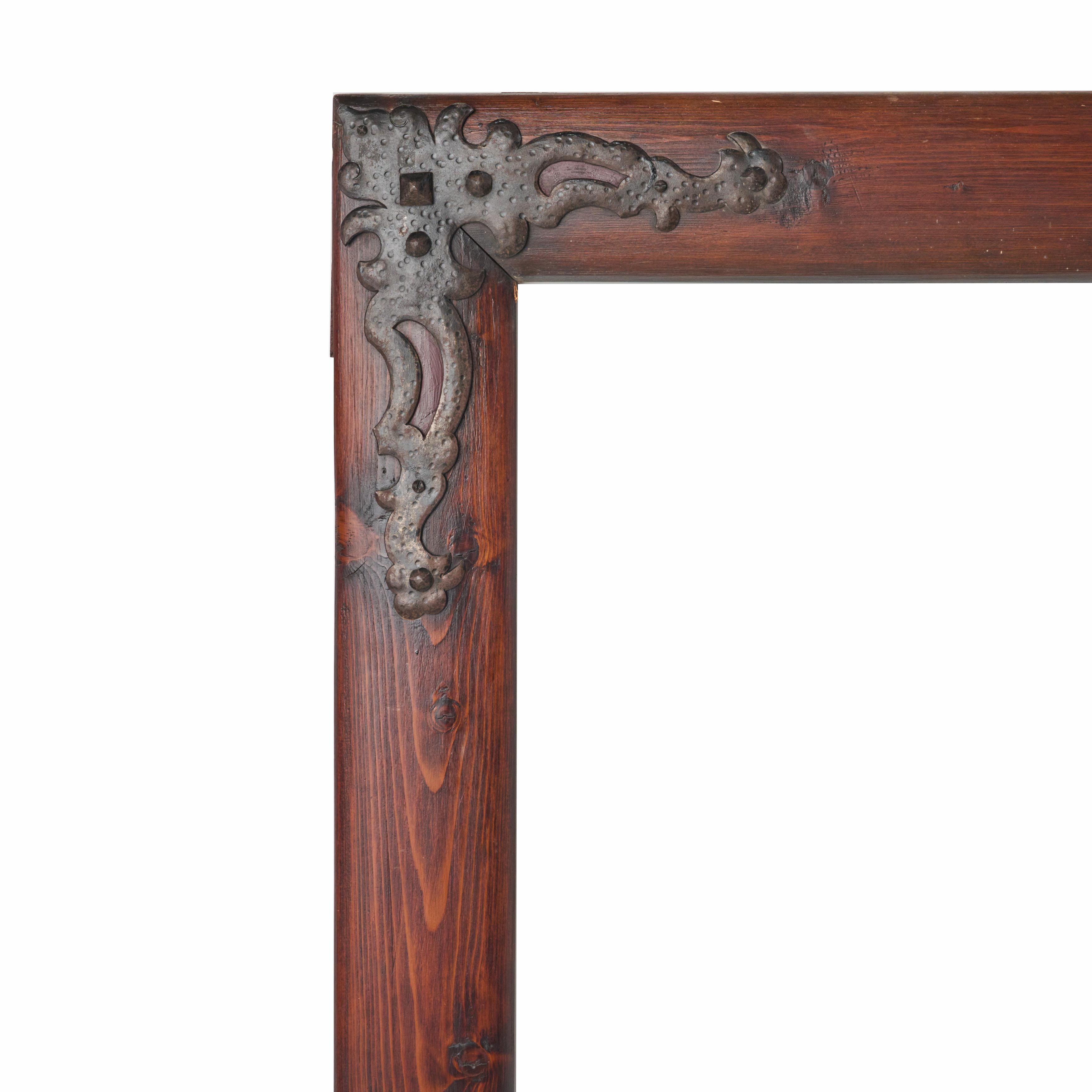 Iron and Pine Frame from the Estate of Jose Thenee 2 In Good Condition For Sale In Round Top, TX