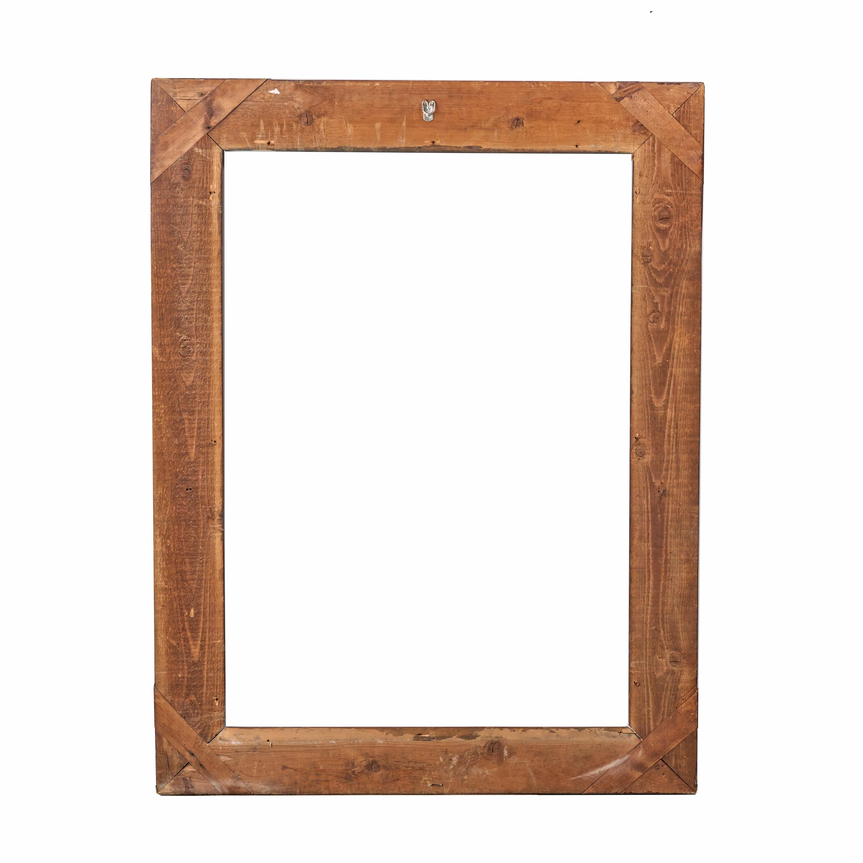 Mid-20th Century Iron and Pine Frame from the Estate of Jose Thenee 2 For Sale