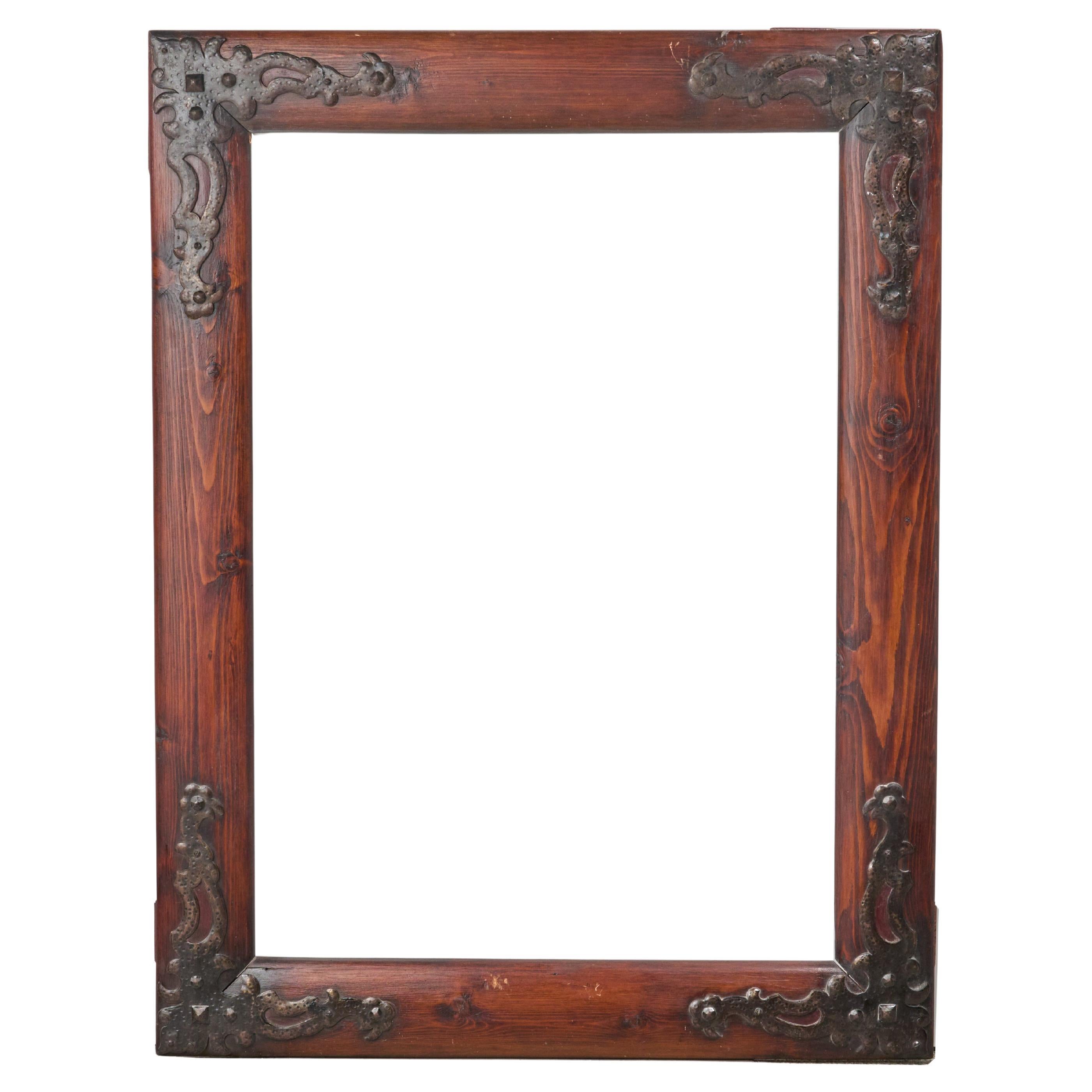 Iron and Pine Frame from the Estate of Jose Thenee 2 For Sale