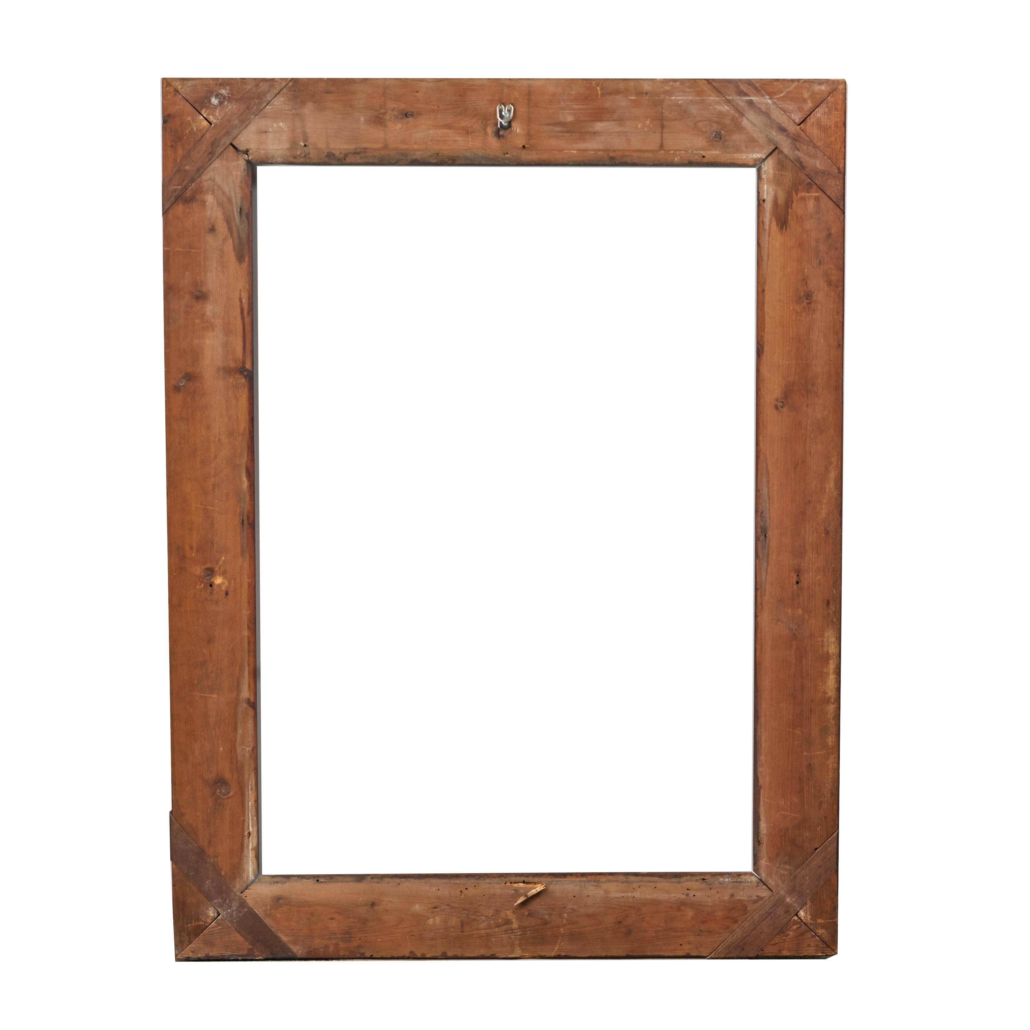 Mid-20th Century Iron and Pine Frame from the Estate of Jose Thenee For Sale
