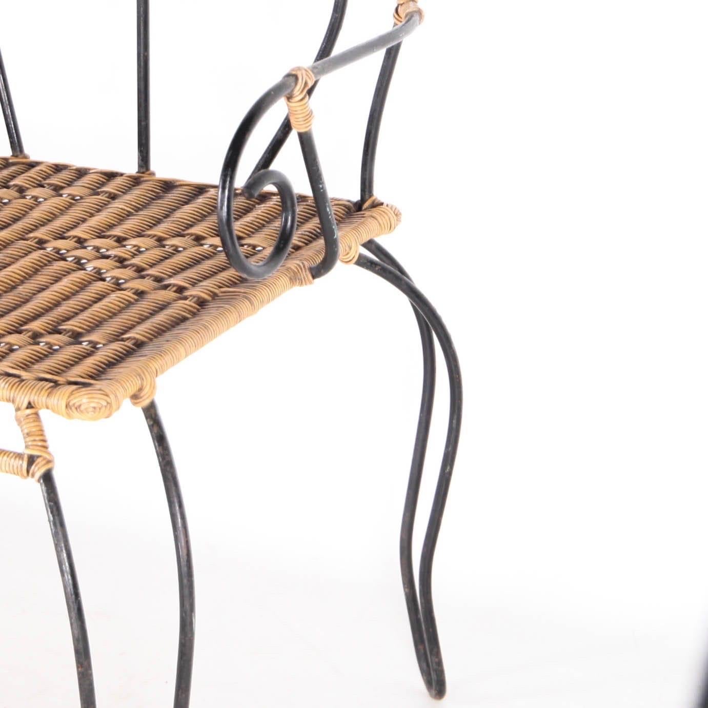 Iron and rattan bench 5